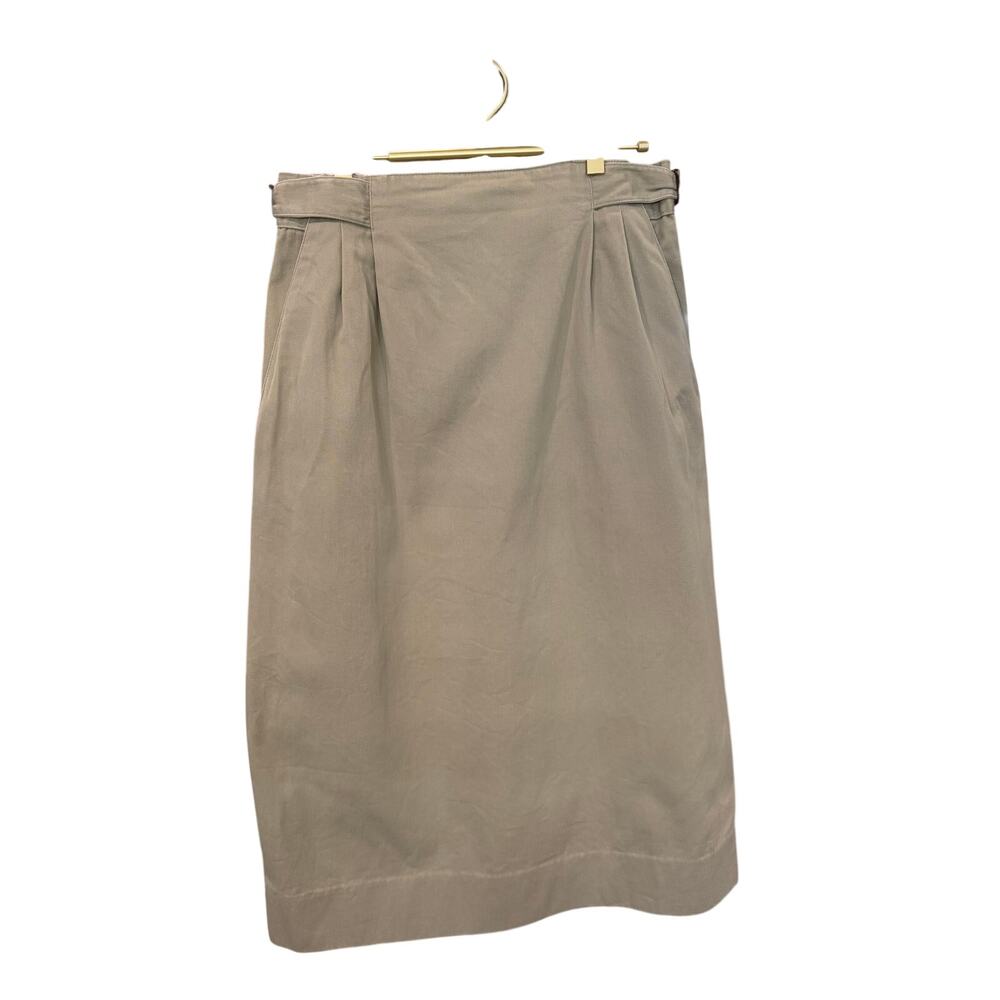 TALBOTS Khaki Pleated Midi Skirt 12 🧥
